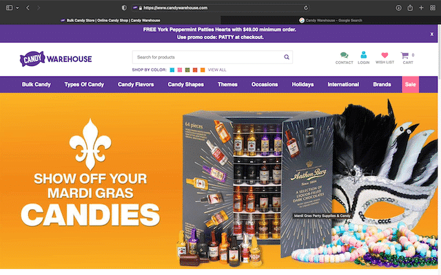 25 Best Cute Candy Store Websites 34 Candy Warehouse's home page