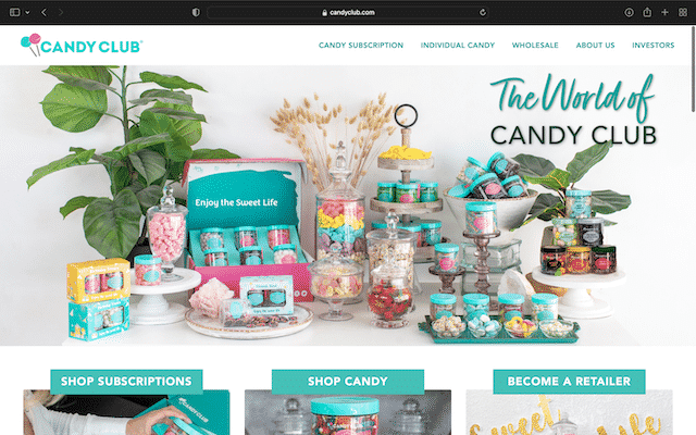 25 Best Cute Candy Store Websites 36 Candy Club's home page