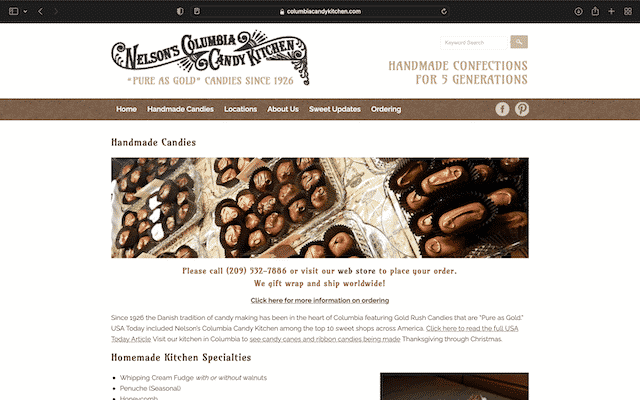 25 Best Cute Candy Store Websites 39 Nelson's Columbia candy's home page