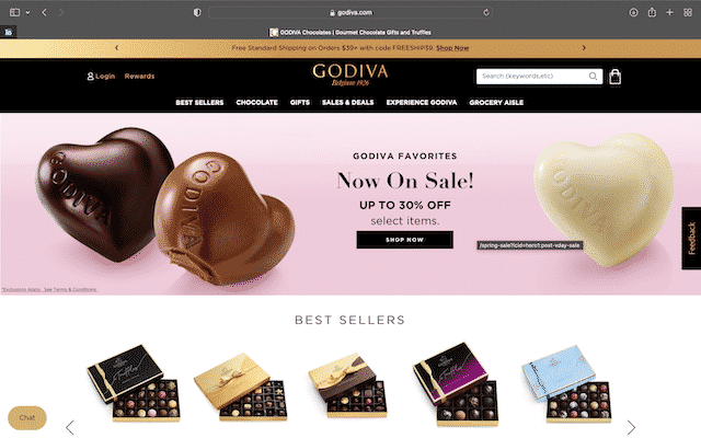 25 Best Cute Candy Store Websites 29 Godiva's home page