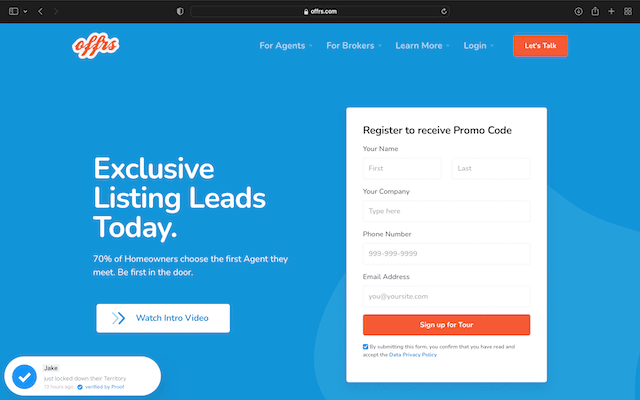 20 Best Real Estate Websites For Lead Generation 27 Offrs' home page