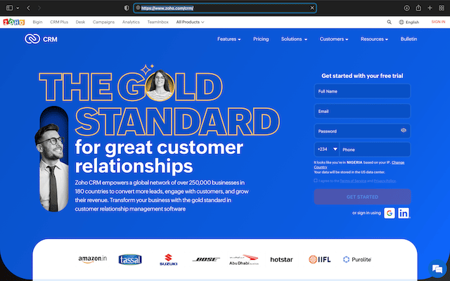 20 Best Real Estate Websites For Lead Generation 28 Zoho CRM's Home Page