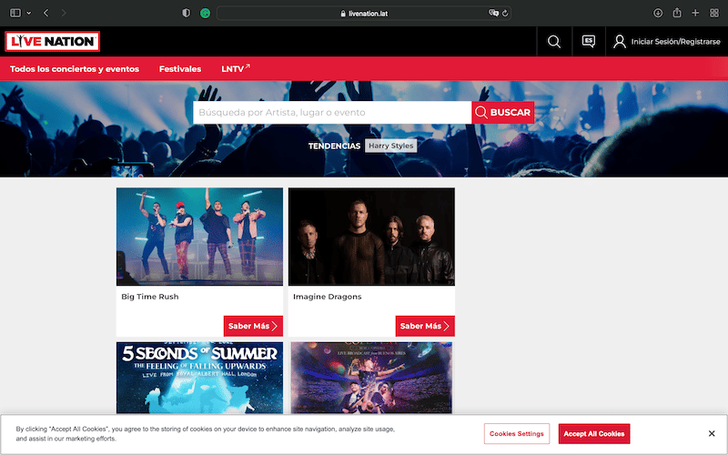 Bad Websites: 19 Of The Worst Websites In The World 30 Live Nation's website