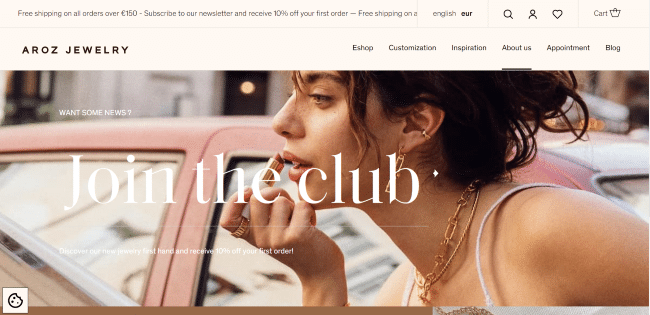 What Does Small Business Website Design Entail? 21 5. Aroz Jewelry