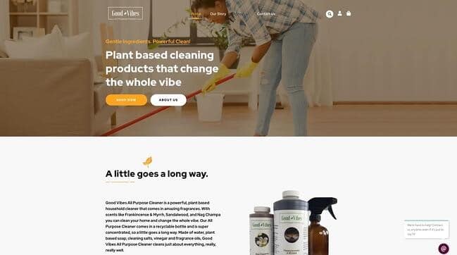 What Does Small Business Website Design Entail? 24 8. Good Vibes All-Purpose Cleaner