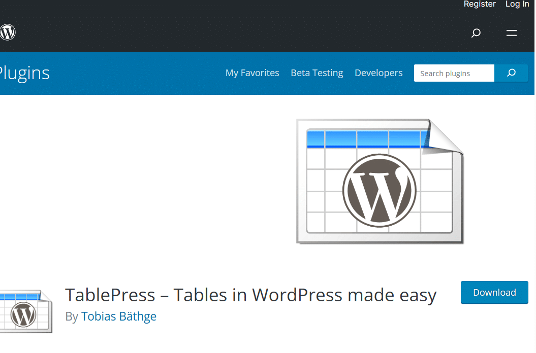 Table Press WordPress Plugins