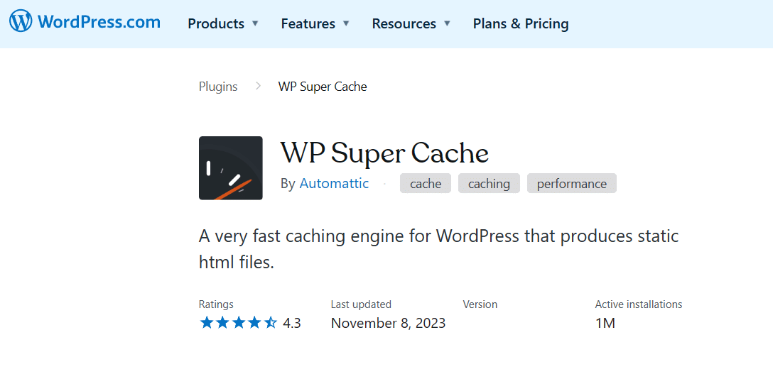 WP Super Cache WordPress Plugin
