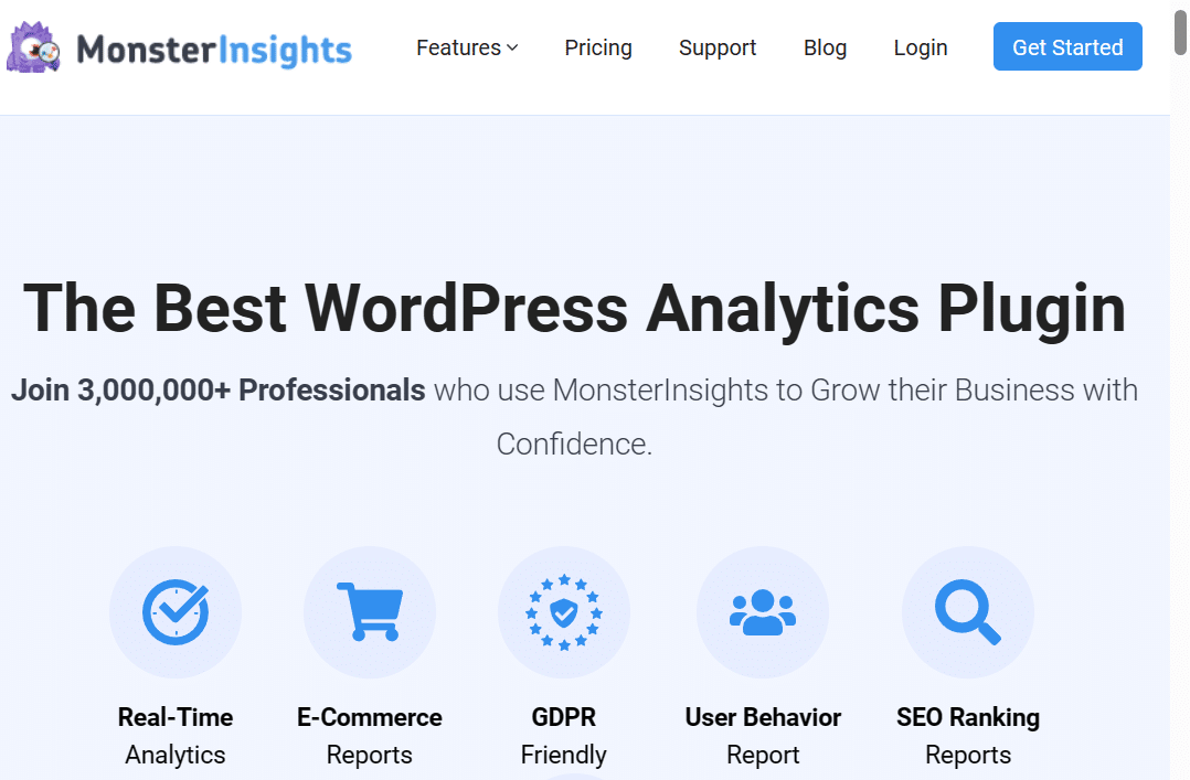 monster insights WordPress plugin