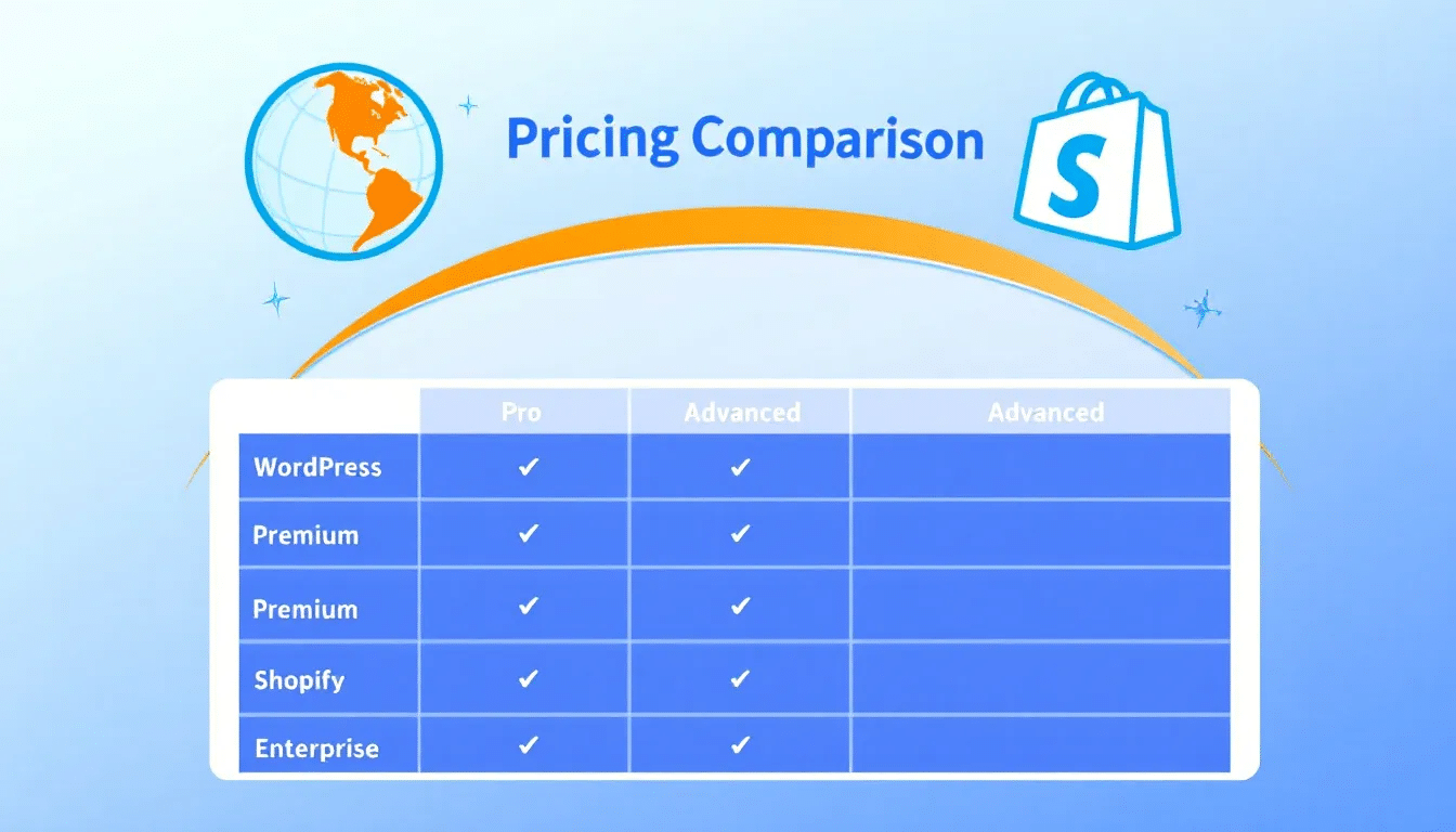 Pricing comparison between WordPress and Shopify.