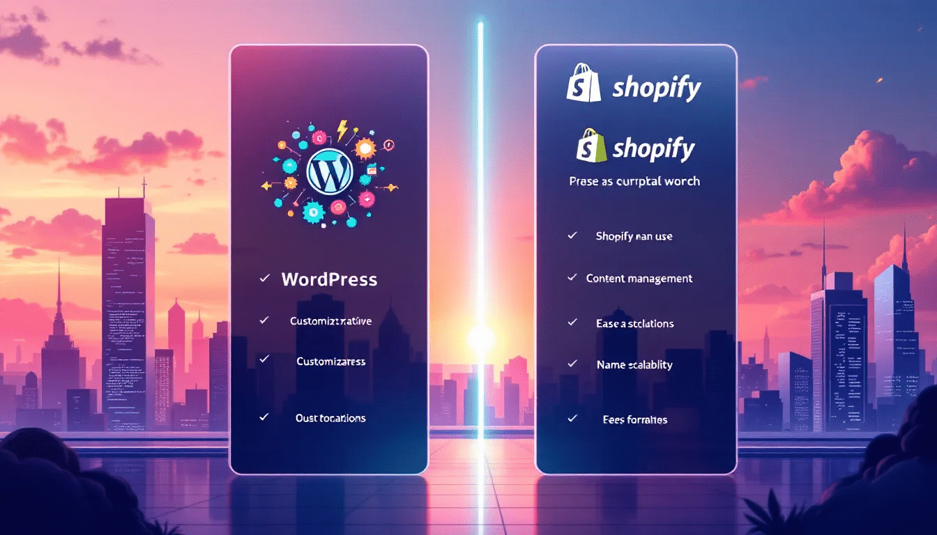 Ecommerce functionality comparison between WordPress and Shopify.