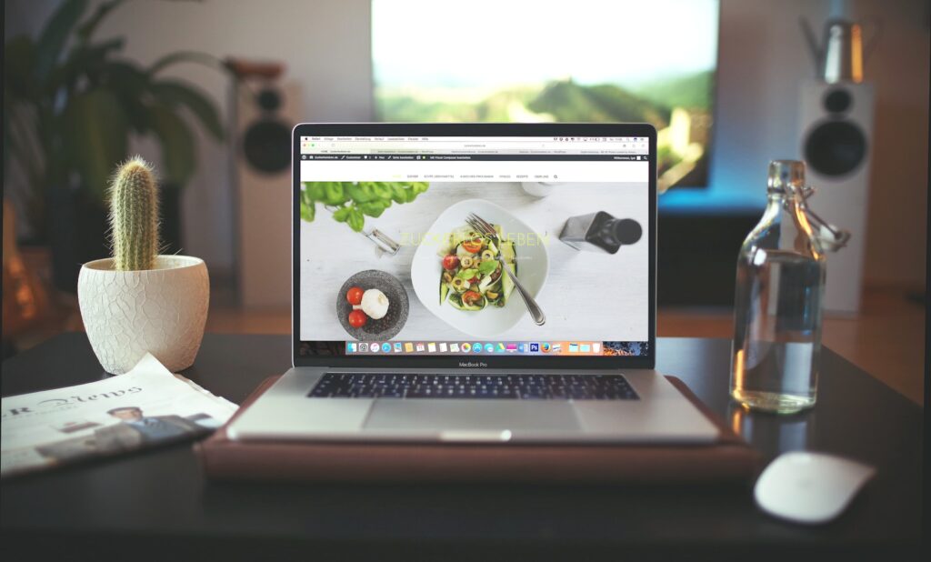 Web Design Services for Small Business Success with Priceless Consulting 19 MacBook Pro showing vegetable dish